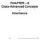 CHAPTER 6 Class-Advanced Concepts - Inheritance