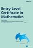Entry Level Certificate in Mathematics
