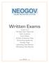 Written Exams. Page 1 of 20 NEOGOV Written Exams 7/16/15