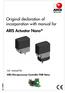 Original declaration of incorporation with manual for ARIS Actuator Nano +