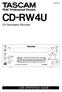 D A CD-RW4U. CD Rewritable Recorder Professional USB OPERATION GUIDE