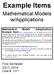 Example Items. Mathematical Models w/applications