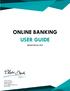 ONLINE BANKING USER GUIDE