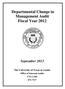 Departmental Change in Management Audit Fiscal Year 2012
