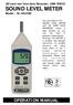 OPERATION MANUAL. SD card real time data Recorder, USB/RS232 SOUND LEVEL METER. Model : SL-4023SD. Your purchase of this