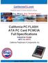 California PC FLASH ATA PC Card PCMCIA Full Specifications