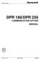 Sensing & Control DPR 180/DPR 250 COMMUNICATION OPTION MANUAL. Product of France Issue 4-09/00 US1I-6189