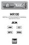 MR100 INSTALLATION/OWNER'S MANUAL Digital Media Marine Receiver