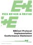 PICS EE160D & EE210D BACnet Protocol Implementation Conformance Statement