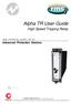 Alpha TR User Guide. High Speed Tripping Relay. relay monitoring systems pty ltd Advanced Protection Devices. User Guide