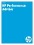 User guide. HP Performance Advisor