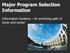 Major Program Selection Information. Information Systems An enriching path of study and career