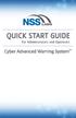 Quick Start Guide for Administrators and Operators Cyber Advanced Warning System