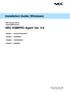 Installation Guide (Windows) NEC ESMPRO Agent Ver NEC Express Server Express5800 Series. Chapter 1 General Description. Chapter 2 Installation
