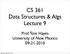 CS 361 Data Structures & Algs Lecture 9. Prof. Tom Hayes University of New Mexico