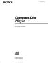 Player CDP-CX235. [ -r_- I DIEITALAUDIO Sony Corporation