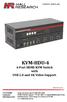 KVM-HDU-4 4-Port HDMI KVM Switch with USB 2.0 and 4K Video Support