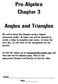Pre-Algebra Chapter 3. Angles and Triangles