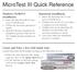 MicroTest III Quick Reference