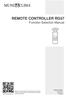 REMOTE CONTROLLER RG57 Function Selection Manual