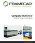 Company Overview. FRAMECAD Design And Build System.