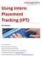 Using Intern Placement Tracking (IPT)