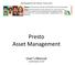 Asset Management User s Manual Presto Version. Presto Asset Management
