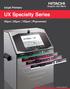 Inkjet Printers. UX Specialty Series. Hitachi Industrial Equipment Product Brochure
