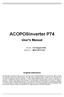ACOPOSinverter P74. User's Manual. Version: 2.20 (August 2016) Model no.: Original instruction