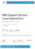 Milk Support Service Level Agreement