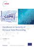 Handbook on Security of Personal Data Processing DECEMBER European Union Agency For Network and Information Security