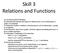 Skill 3 Relations and Functions