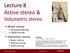 Lecture 8 Active stereo & Volumetric stereo