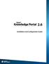 Knowledge Portal 2.6. Installation and Configuration Guide