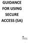 GUIDANCE FOR USING SECURE ACCESS (SA)