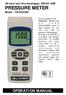 OPERATION MANUAL. SD card real time datalogger, RS232/USB PRESSURE METER. Model : PS-9303SD. Your purchase of this PRESSURE METER with