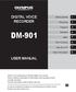 DM-901 DIGITAL VOICE RECORDER USER MANUAL. Getting started. Recording. Playback. Schedule. Menu. Wi-Fi Function. Use with a PC.