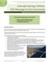 Colorado Springs Utilities: CEO Message to the Community