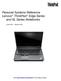 Personal Systems Reference Lenovo ThinkPad Edge Series and SL Series Notebooks