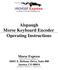 Alspaugh Morse Keyboard Encoder Operating Instructions