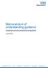 Memorandum of understanding guidance. Corporate services productivity programme