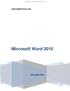 Microsoft Word 2010 Introduction