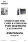 AV SERIES USER GUIDE FOR CORD & CORDLESS TYPE TELEPHONE EXTENSIONS. Aristel Networks DECEMBER SLT User s Guide Issued December 2001 Page 1