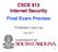 CSCE 813 Internet Security Final Exam Preview