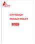 CITYTOUCH PRIVACY POLICY
