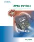 APEX Devices APEX 20KC. High-Density Embedded Programmable Logic Devices for System-Level Integration. Featuring. All-Layer Copper.