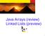 Java Arrays (review) Linked Lists (preview)