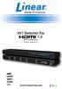 4X1 Switcher For 1.3. Model # HDMI-SW-4X1 USER MANUAL.