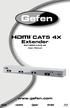 CAT5 4X Extender. EXT-HDMI-CAT5-4X User Manual.