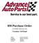 850 Purchase Order. Version: 1.0 Final. X12/V4010/850 : 850 Purchase Order. Advance Auto Parts